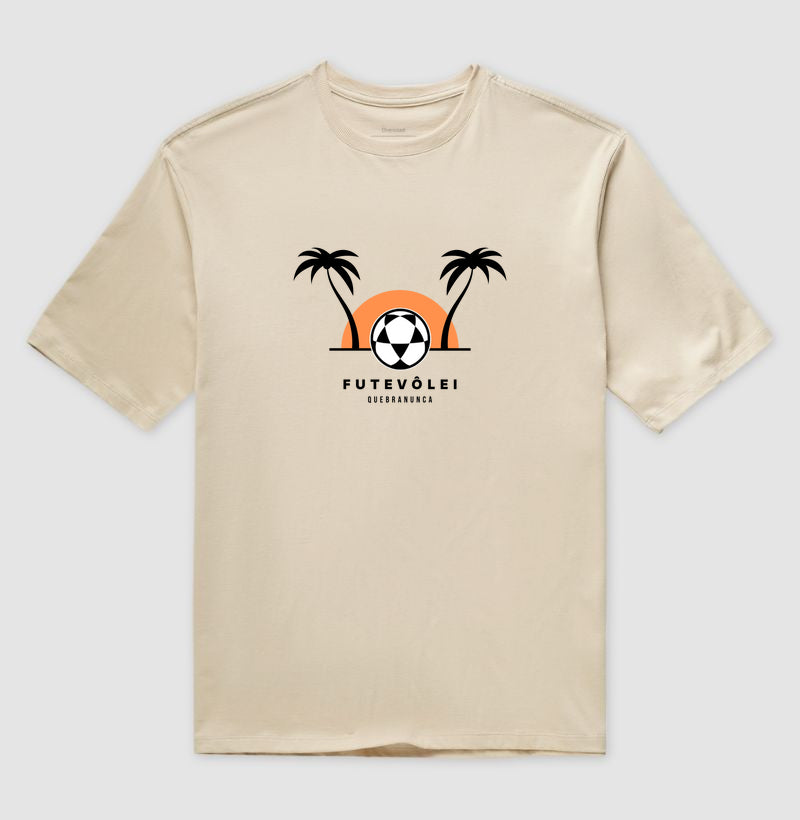 Camiseta Oversized Coqueiros, Sol e Futevôlei
