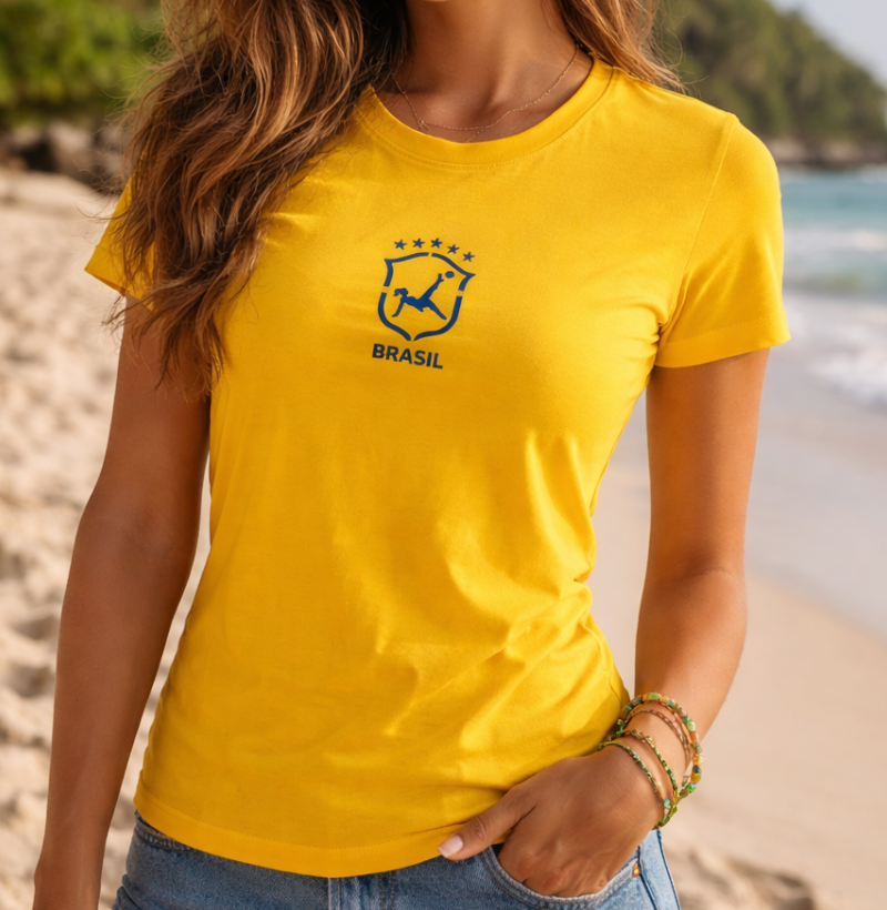 Camiseta Brasil Shark Delas Futevôlei