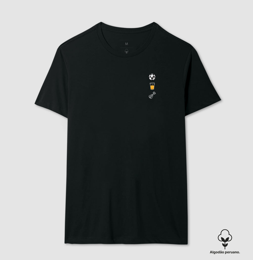 Camiseta Futevôlei, Cerveja e Cavaco Algodão Peruano