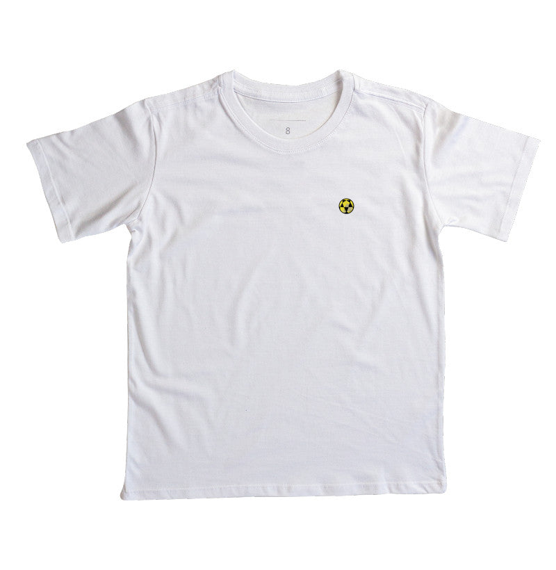 Camiseta Infantil Bola de Futevôlei Amarela Desenho
