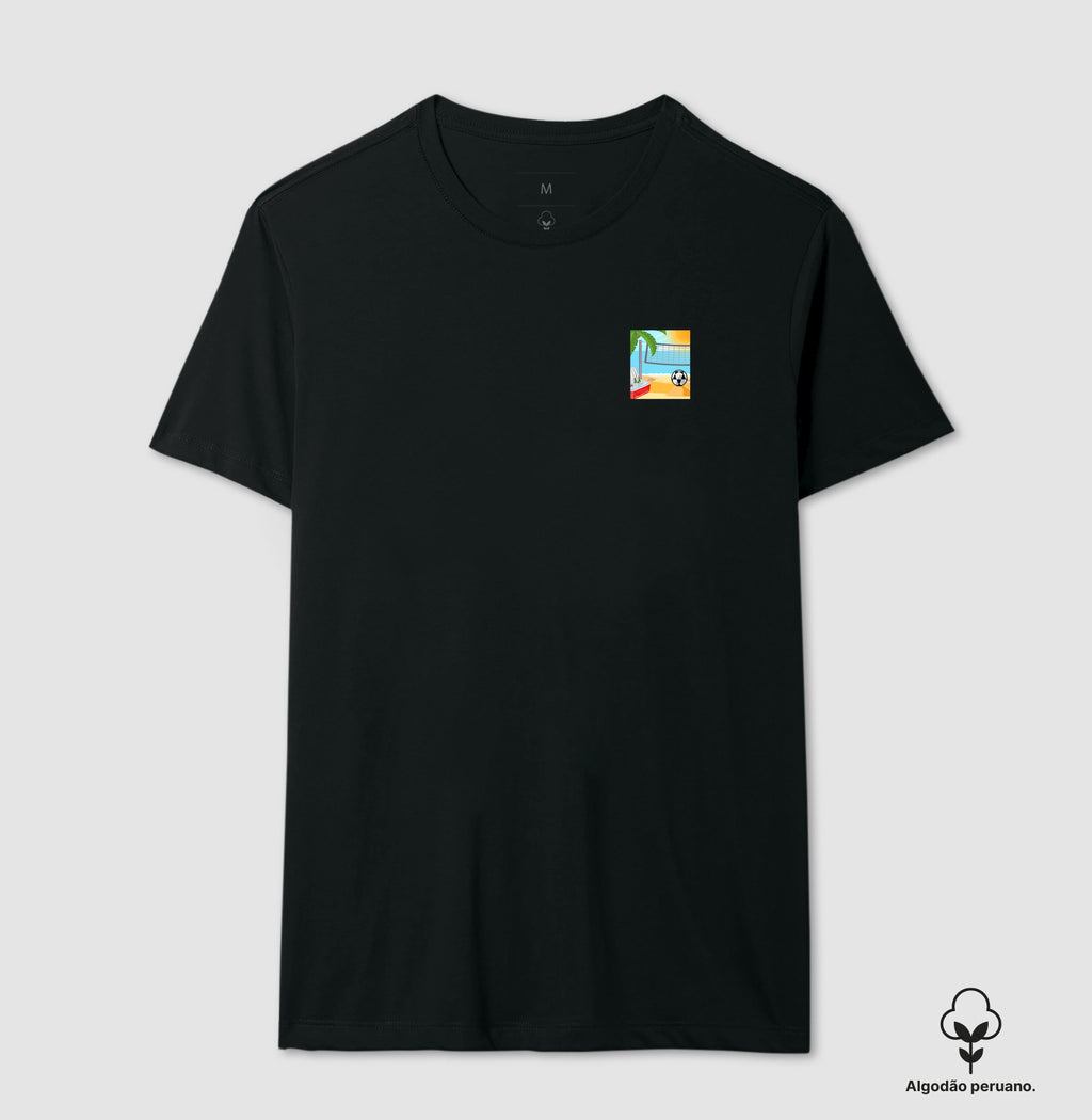 Camiseta Desenho de Futevôlei Algodão Peruano