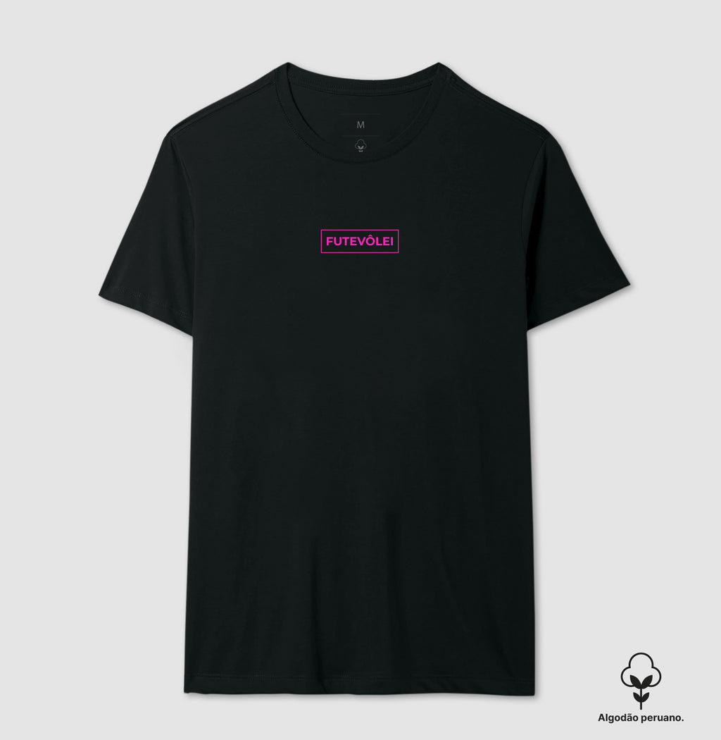 Camiseta Futevôlei Rosa Neon Algodão Peruano