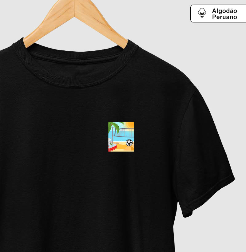 Camiseta Desenho de Futevôlei Algodão Peruano
